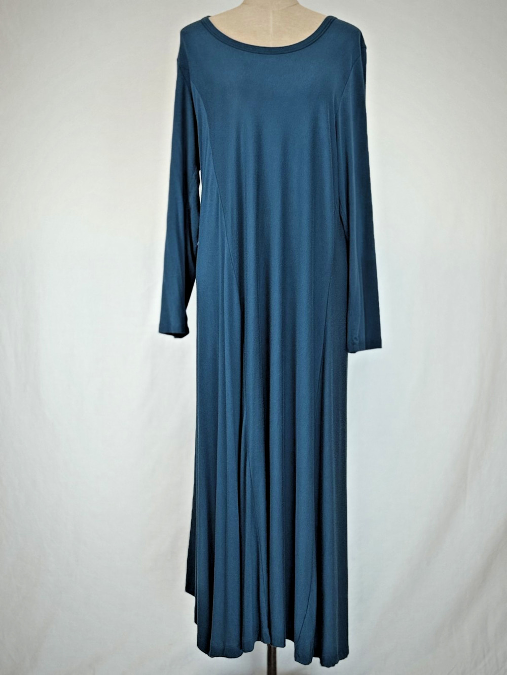 COMFY USA Navy Blue Long Sleeve Maxi Dress MODAL Womens XL #50177